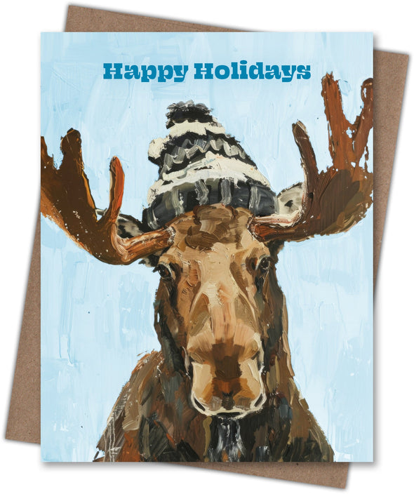 Moose Happy Holidays Card