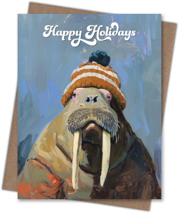 Walrus Happy Holidays Card