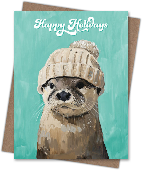 Otter Happy Holidays Card