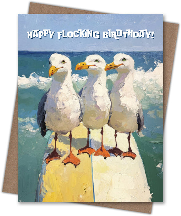 Flocking Seagulls Birthday Card