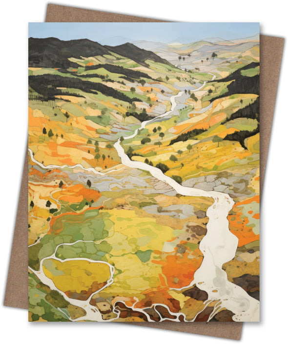 Aerial Valley Blank Notecard