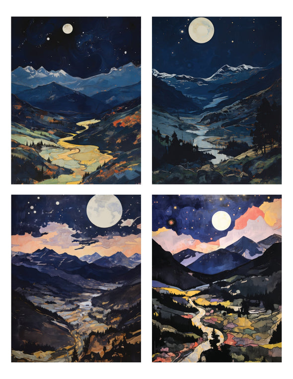 Night Mountains  Box Set Notecards