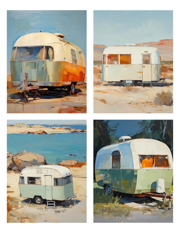 Vintage Campers Notecards Box Set