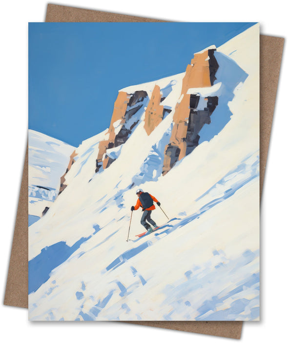 High Line Ski Notecard